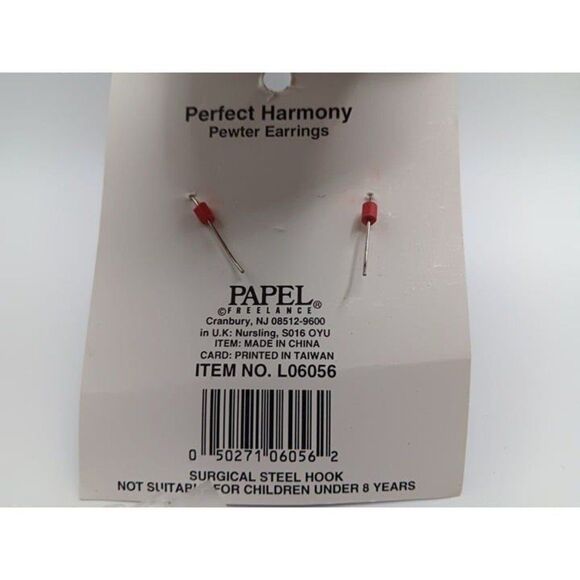 Beautiful PERFECT HARMONY PEWTER PIANO EARRINGS Papel Freelance #L06056 - Picture 4 of 4